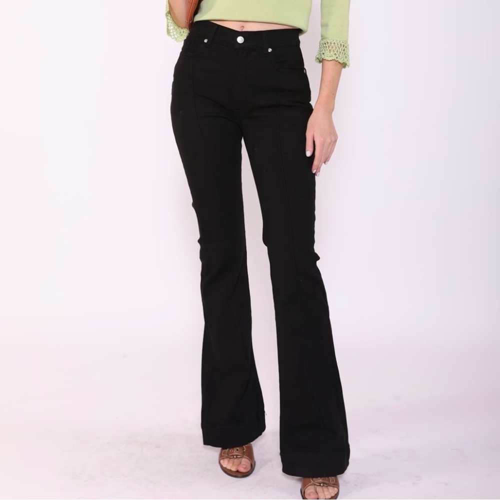 REVICE Black High-Rise Flare Jeans